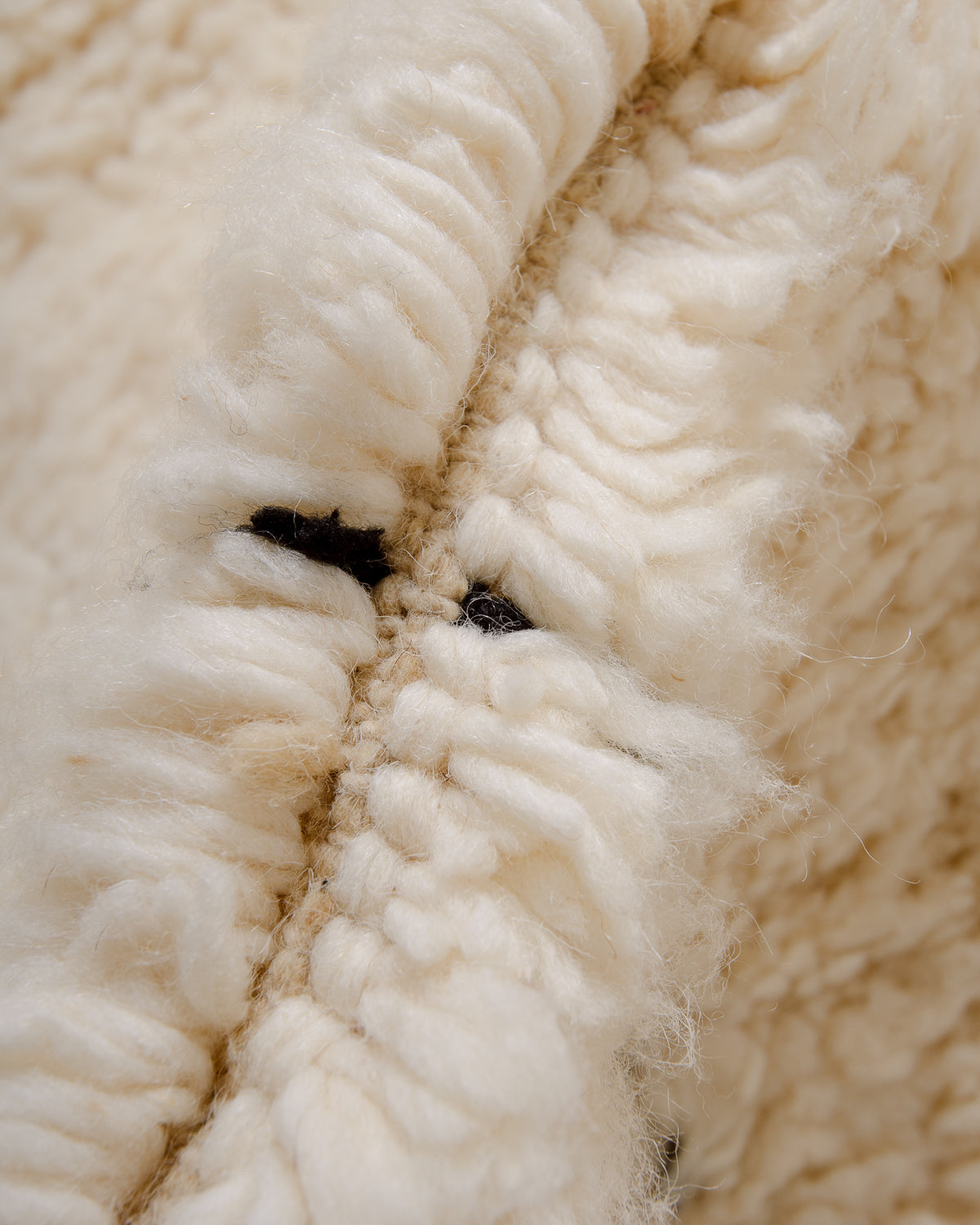 Modern, designer, handcrafted Berber rug from Morocco. Beniourain carpet with minimalist design, natural wool pile and a fluffy texture.